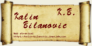 Kalin Bilanović vizit kartica